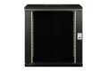 Szafa sieciowa wisząca Unique 19" 12U rack 600x450, drzwi szyba, czarny, niedzielona, złożona, 100kg