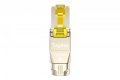 Wtyk modularny RJ45 kat.6A, PoE++, 10GbE, STP, ekranowany, beznarzędziowy, zakręcany, metalowy, AWG 22-27, linka/drut