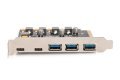Digitus Karta PCIe 2 x USB-C i 3 x USB A