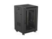 Szafa instalacyjna rack stojąca 19 cali 18U 600x600 drzwi perforowane LCD (Flat pack) czarna