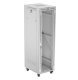 Szafa stojąca rack 19 cali 42U 600x800 szara drzwi szklane flack pack