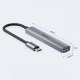 HUB USB-C; 3x USB-A 2.0 1x USB-A 5 Gbps Aluminiowy