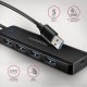 HUB 4-portowy HUE-C1A USB 5Gbps Travel, USB-C power IN, kabel Type-A 19cm, USB-C dodatkowe zasilanie
