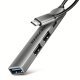 HUE-STC HUB 4-portowy 1x USB-A 5Gbps, 2x USB2.0 + 1x USB-C 2.0, 12cm kabel USB-C