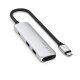 Satechi 4-w-1 USB-C Slim Multiport Adapter 4K - aluminiowy adapter do urządzeń mobilnych USB-C (USB-C, 4K HDMI, 2x USB-A) (silver)