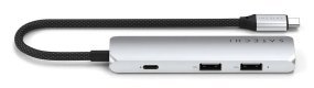 Satechi 4-w-1 USB-C Slim Multiport Adapter 4K - aluminiowy adapter do urządzeń mobilnych USB-C (USB-C, 4K HDMI, 2x USB-A) (silver)