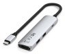 Satechi 4-w-1 USB-C Slim Multiport Adapter 4K - aluminiowy adapter do urządzeń mobilnych USB-C (USB-C, 4K HDMI, 2x USB-A) (silver)