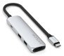 Satechi 4-w-1 USB-C Slim Multiport Adapter 4K - aluminiowy adapter do urządzeń mobilnych USB-C (USB-C, 4K HDMI, 2x USB-A) (silver)