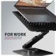 STND-LRB Podstawka pod laptopa 10"-17,3", aluminiowa, obrotowa 360°, regulowana wysokość do 260 mm, składana, obciążenie do 5 kg, czarna