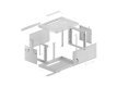 Szafa instalacyjna rack wisząca 19 cali 6U 600x450 drzwi perforowane (flat pack) szara