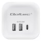 Kostka zasilająca przedłużacz 6w1 z podświetlanym włącznikiem | 3x AC | 2x USB | 1x USB-C PD 20W | biała | kabel 2m