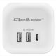 Kostka zasilająca przedłużacz 6w1 z podświetlanym włącznikiem | 3x AC | 2x USB | 1x USB-C PD 20W | biała