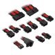 Kolink Core Pro Braided Cable Extension Kit 12V-2x6 Type 1 - Jet Black/Racing Red