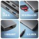 AXAGON HMC-8HLSA Wieloportowy koncentrator USB-C 3.2 Gen 1, 3x USB-A + 4K/60Hz HDMI + SD/microSD, Gigabit LAN, Audio, PD 100W - Srebrny