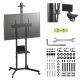 MACLEAN STAND / WÓZEK DO TV, PÓŁKA NA KAMERĘ, NA KÓŁKACH, 37-70", MAX. OBCIĄŻENIE 45KG/5KG PÓŁKA, MAX. VESA 600X400 MC-113 B