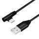 Kabel USB 2.0 A męski do USB-C męski, kątowy, 0.3m