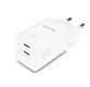 Ładowarka GaN 65W 2xUSB-C + kabel USB-C 1.5m biała