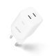 Ładowarka GaN 100W 2xUSB-C + kabel USB-C 1.5m biała