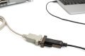 Kabel adapter USB-C 2.0 męski do RS232 (DB9) męski | chipset FTDI FT232RL | czarny | mocowanie na śruby | 1.0m