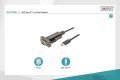 Kabel adapter USB-C 2.0 męski do RS232 (DB9) męski | chipset FTDI FT232RL | czarny | mocowanie na śruby | 1.0m