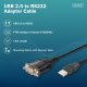 Kabel adapter USB 2.0 do RS232 (DB9) | Chipset FTDI (FT232RNL) | PVC, czarny | Mocowanie w tulejkach gwintowanych | 1.8m