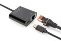 Karta sieciowa przewodowa USB 3.0 Typ C do RJ45 Gigabit Ethernet oraz 1xUSB Typ C z PD 2.0