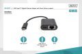 Karta sieciowa przewodowa USB 3.0 Typ C do RJ45 Gigabit Ethernet oraz 1xUSB Typ C z PD 2.0