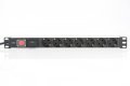 Listwa zasilająca PDU 19 cali RACK 7xSchuko, 2m 1xSchuko, 16A, wł./wył., zab.przepięciowe, aluminiowa