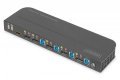 Przełącznik KVM, 4 portowy, 4K 60Hz, 4x DP IN, 1x DP OUT, 1x HDMI OUT, 2x USB A, 1x Audio IN&OUT