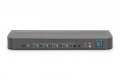 Przełącznik KVM, 4 portowy, 4K 60Hz, 4x DP IN, 1x DP OUT, 1x HDMI OUT, 2x USB A, 1x Audio IN&OUT