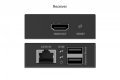 Przedłużacz (extender) po skrętce kat.6 HDMI 4K/30Hz z KVM USB 1.1 do 40m/70m, max. 253 odbiorniki, sterowanie IR - zestaw (odbiornik/nadajnik)