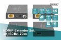 Przedłużacz / Extender HDMI 70m po skrętce kat.5e/6/7 4K 60Hz PoC (Power over Cable) (zestaw)
