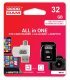 Karta pamięci microSDHC 32GB CL10 + Adapter + Czytnik