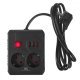 Listwa zasilająca MCE387 B 2 gniazda 3xUSB, 110-240V AC 50/60Hz 2,1A max 2500W, 1,5m czarna