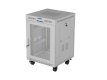 Szafa instalacyjna rack stojąca 19 cali 15U 600x600 drzwi perforowane LCD (Flat pack) szara