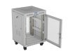 Szafa instalacyjna rack stojąca 19 cali 15U 600x600 drzwi perforowane LCD (Flat pack) szara