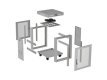 Szafa instalacyjna rack stojąca 19 cali 15U 600x800 drzwi perforowane LCD (Flat pack) szara
