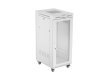 Szafa instalacyjna rack stojąca 19 cali 27U 600x800 drzwi perforowane LCD szara (Flat pack)