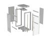 Szafa instalacyjna rack stojąca 19" 32U 600x800 szara drzwi     przeszkolne  LCD ( Flat pack)