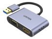 UNITEK V1304A adapter kablowy 0,15 m USB Typu-A HDMI + VGA (D-Sub) Szary