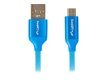 Kabel Lanberg Premium CA-USBM-20CU-0010-BL (USB 2.0 - Micro USB typu B ; 1m; kolor niebieski)