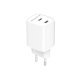 Ładowarka uniwersalna 2xUSB-C PD 45W biała