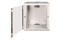 Szafa sieciowa wisząca Unique 19" 12U rack 600x600, drzwi szyba, szary, niedzielona, złożona, 100kg