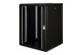 Szafa sieciowa wisząca Unique 19" 16U rack 600x600, drzwi szyba, czarny, niedzielona, złożona, 100kg