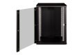 Szafa sieciowa wisząca Unique 19" 16U rack 600x600, drzwi szyba, czarny, niedzielona, złożona, 100kg