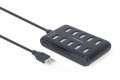 HUB USB 2.0 10-portowy czarny