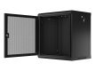 Szafa wisząca 19 cali 12U 600x450 drzwi perforowane (flat pack) czarna