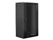 Szafa instalacyjna wisząca 19 cali 22U 600X450mm czarna (drzwi szklane)