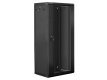 Szafa instalacyjna wisząca 19 cali 27U 600X450mm czarna (drzwi szklane)
