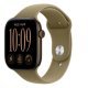 Watch seria 12 GPS+Cellular, koperta 42 mm z aluminium w kolorze ciemnego brązu, pasek sportowy w kolorze oliwki - rozmiar S/M